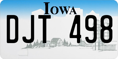 IA license plate DJT498