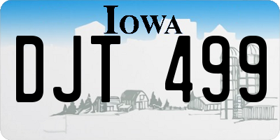 IA license plate DJT499