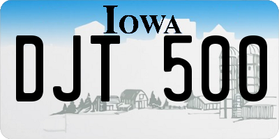 IA license plate DJT500