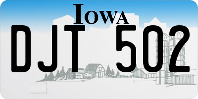 IA license plate DJT502