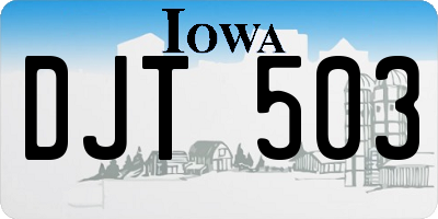 IA license plate DJT503