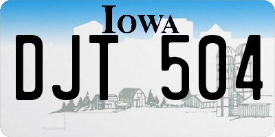 IA license plate DJT504