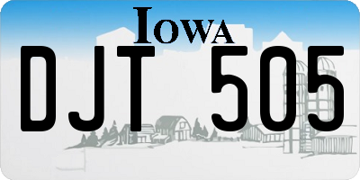 IA license plate DJT505