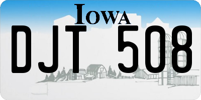 IA license plate DJT508