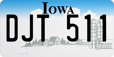 IA license plate DJT511