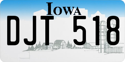 IA license plate DJT518