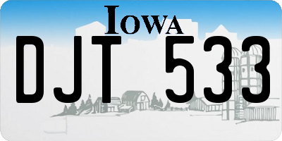 IA license plate DJT533