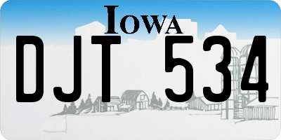 IA license plate DJT534