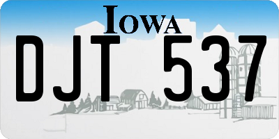 IA license plate DJT537