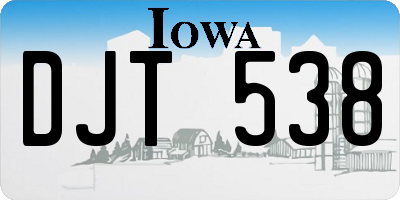 IA license plate DJT538