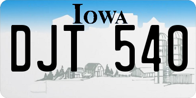 IA license plate DJT540