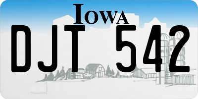 IA license plate DJT542
