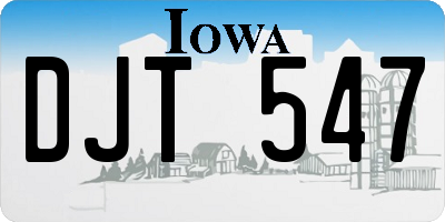 IA license plate DJT547