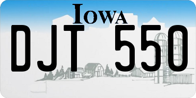IA license plate DJT550
