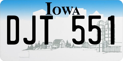 IA license plate DJT551