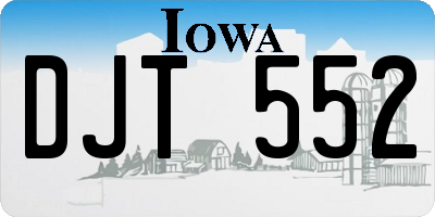 IA license plate DJT552