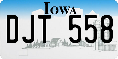 IA license plate DJT558