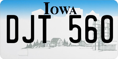 IA license plate DJT560