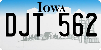 IA license plate DJT562