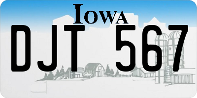 IA license plate DJT567