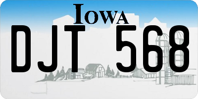 IA license plate DJT568