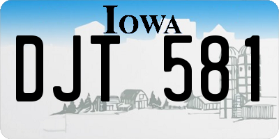 IA license plate DJT581