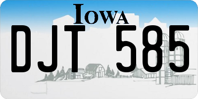 IA license plate DJT585