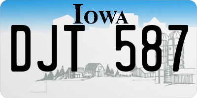 IA license plate DJT587