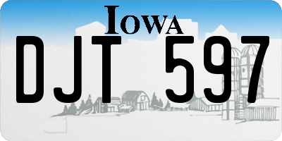 IA license plate DJT597