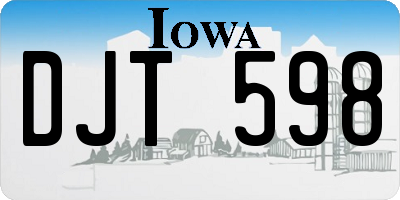 IA license plate DJT598