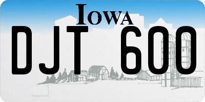 IA license plate DJT600