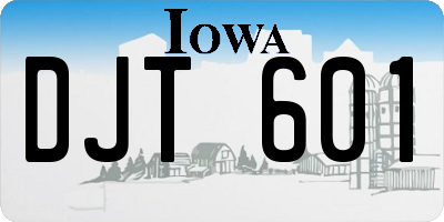 IA license plate DJT601