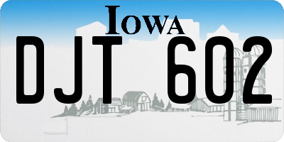 IA license plate DJT602