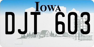 IA license plate DJT603