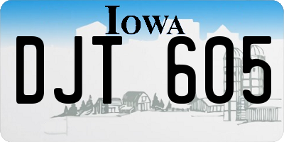 IA license plate DJT605