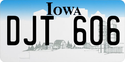 IA license plate DJT606
