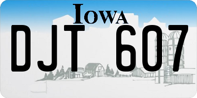 IA license plate DJT607