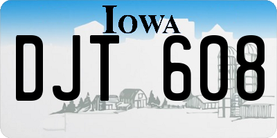 IA license plate DJT608