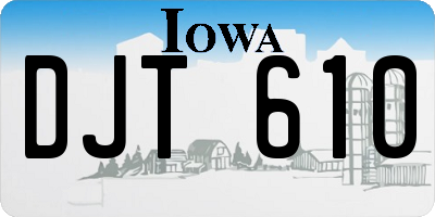 IA license plate DJT610