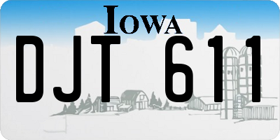 IA license plate DJT611