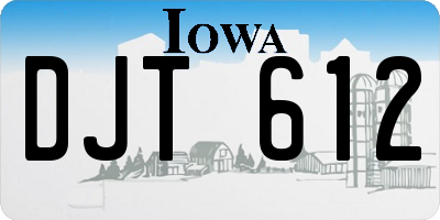 IA license plate DJT612