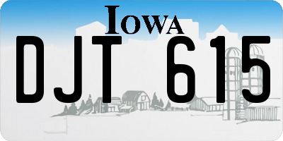 IA license plate DJT615