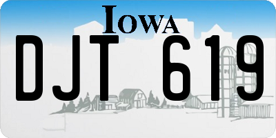 IA license plate DJT619
