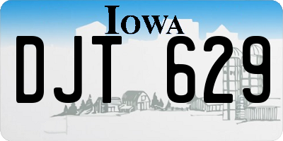 IA license plate DJT629