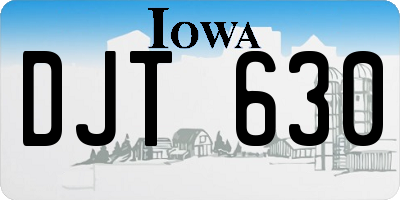 IA license plate DJT630