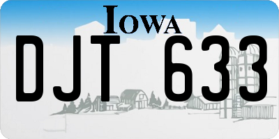 IA license plate DJT633