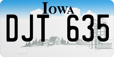 IA license plate DJT635
