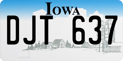 IA license plate DJT637