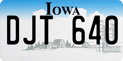 IA license plate DJT640