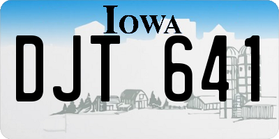 IA license plate DJT641